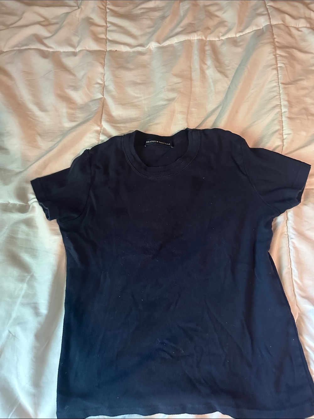 Brandy Melville Navy Short Sleeve Crewneck Tee